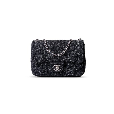 CHANEL MINI EVENING BAG, IMITATION PEARLS & GOLD-TONE METAL BLACK 295850 (20*10*7cm)
